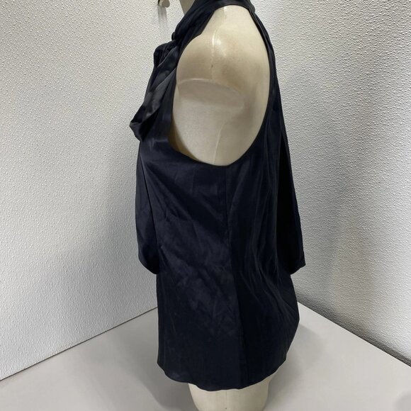 NEW RAMY BROOK Women’s Lori Silk High Neck Tank Top Blouse Black Size M - Picture 4 of 14